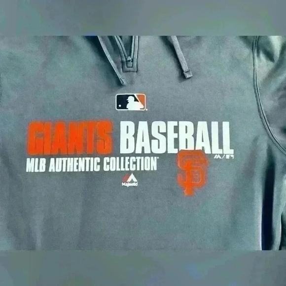 Majestic MLB San Francisco Giants Men’s Medium Hooded Sweatshirt w/ Side Pockets - Picture 2 of 9